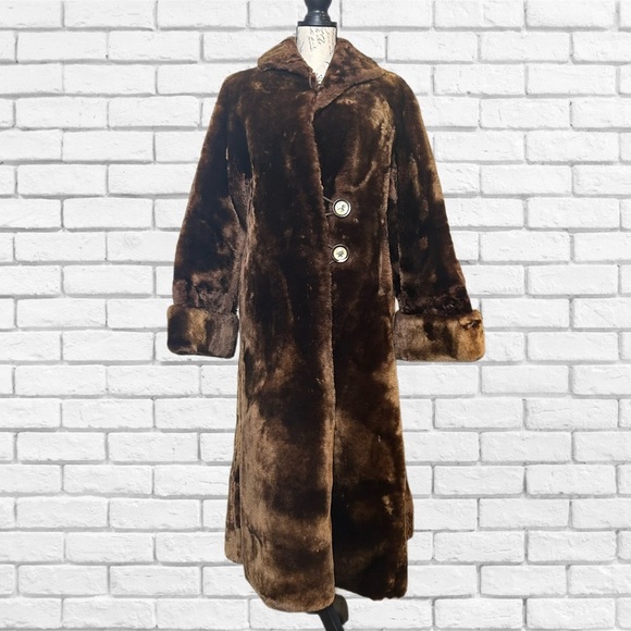1958  Vintage Brown Fur Coat - Picture 1 of 8